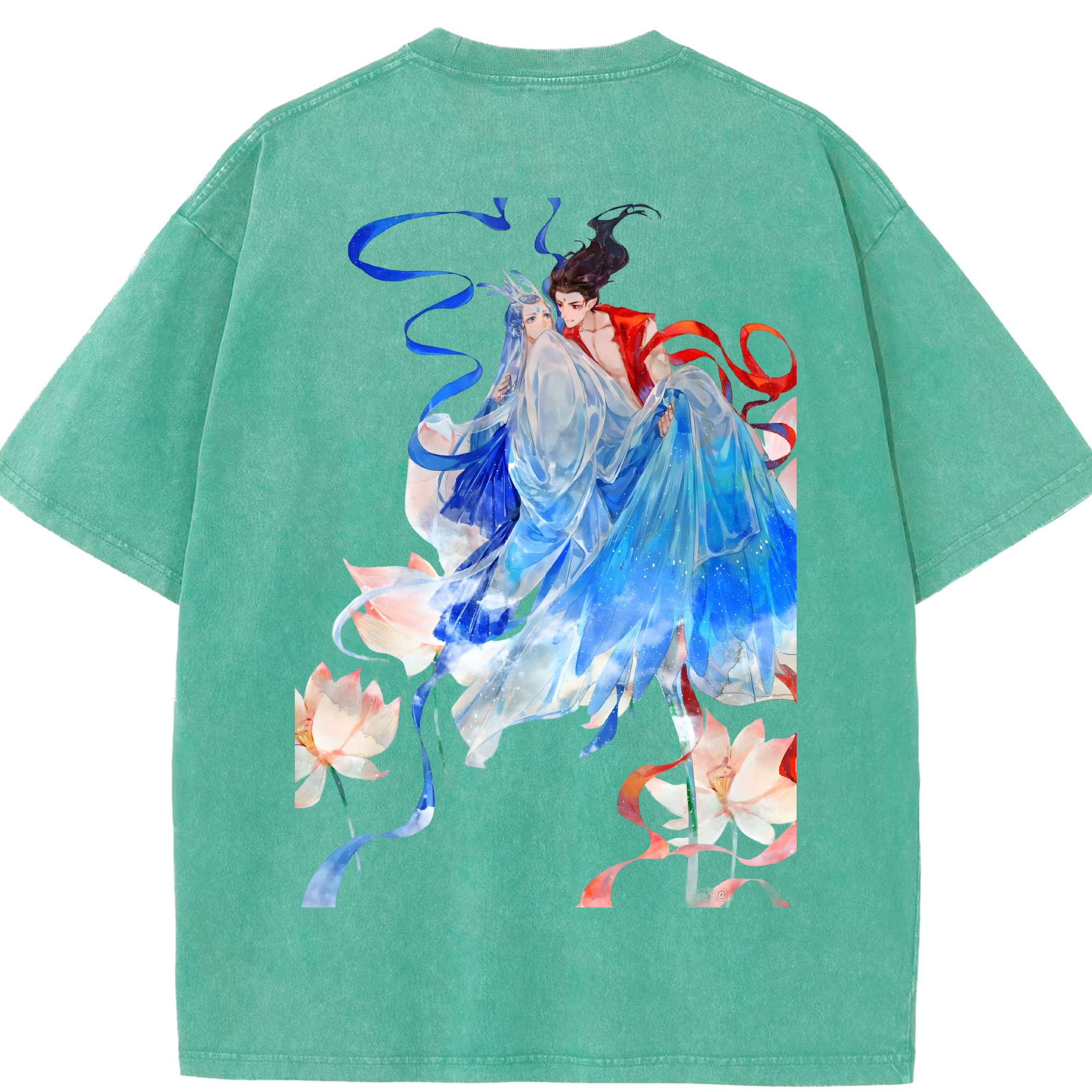 （画像用） Ne Zha 2 ナタ 魔童の大暴れ 綿100% ヴィンテージ風 半袖Tシャツ（背面プリント）